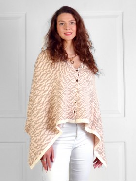 Diamond Pattern Button Shawl